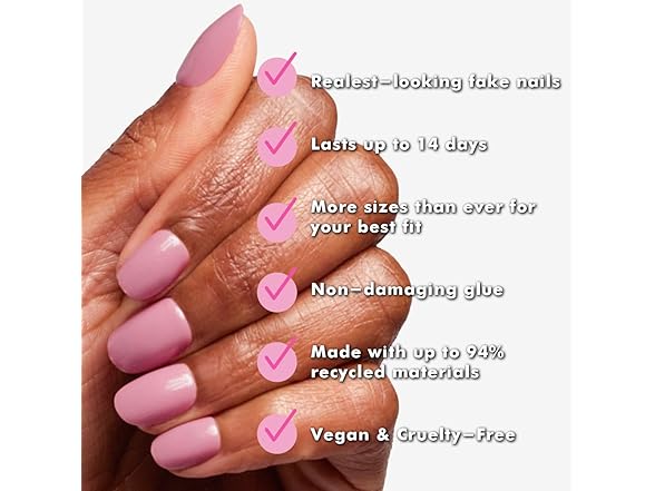 Olive & June Instant Mani Press On Nails (Glue) | Mauve 