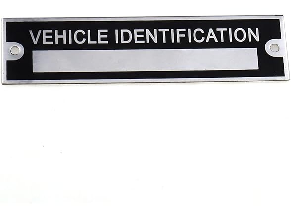 Blank Vehicle Identification Plate