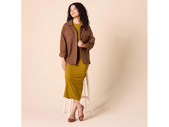 Amazon Essentials Women (S) Wide Rib Open Dress