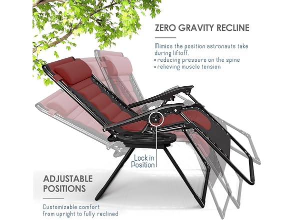 Nestl Padded Oversized Zero Gravity Chair