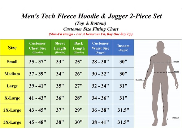 Mens Tech Fleece Hoodie & Jogger Sets (S-3XL)