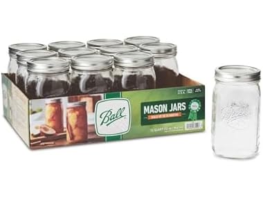 $27.99, Was $59.99, 53% Off! Ball - 32oz Wide Mouth Jars with Lids & Bands 12 Pack Jars dealfomo