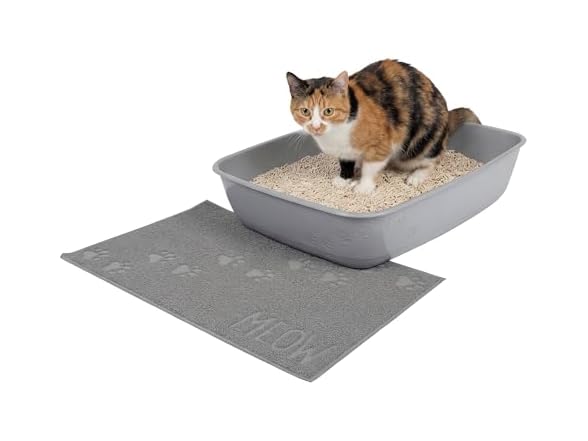 Kitty City Small Cat Litter Mat – 23.5”x13.75”, Gray