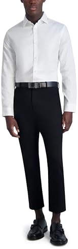 Karl Lagerfeld Paris Men's Jacquard Hexagon Long Sleeve Dress Shirt, White