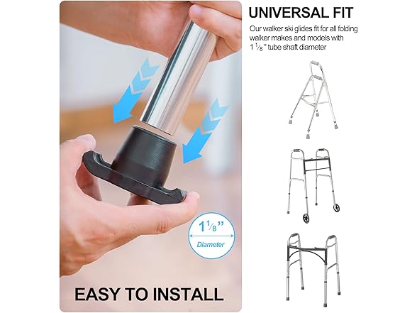 YCROJBK 2024 Upgraded Walker Ski Glides