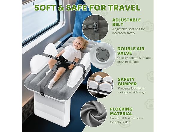 Abdtech Inflatable Toddler Airplane Bed