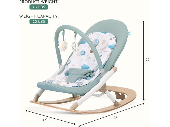 Evolur SleekSway Portable Baby Rocker