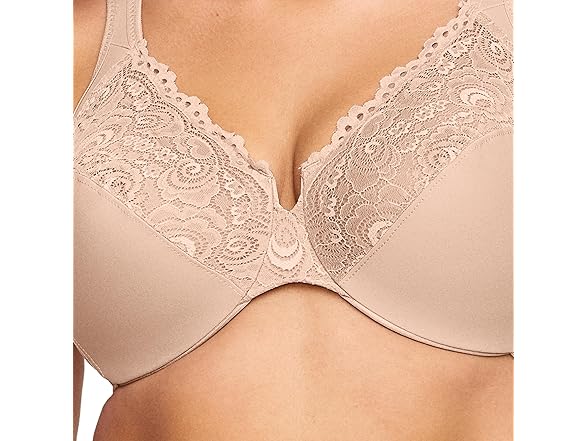 Glamorise Women Low Cut Wonderwire Lace Bra