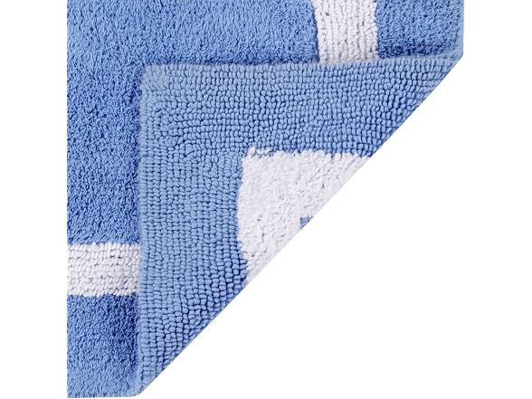 Better Trends 100% Cotton Hotel Collection Bath Mats, B&W