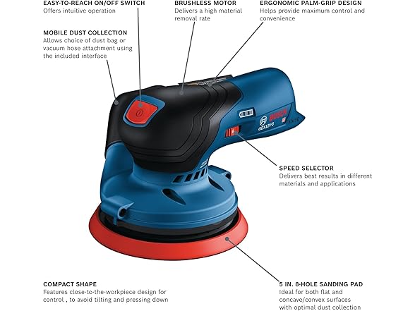 BOSCH GEX12V-5N 12V Max 5" Random Orbit Sander