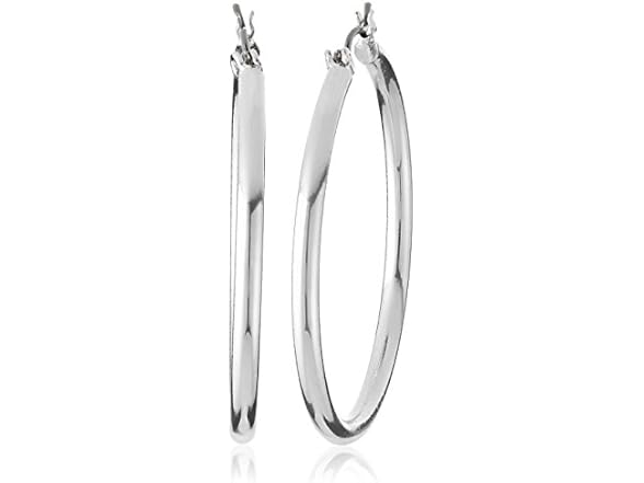 Nine West Women's Tube Hoop Earrings Silver