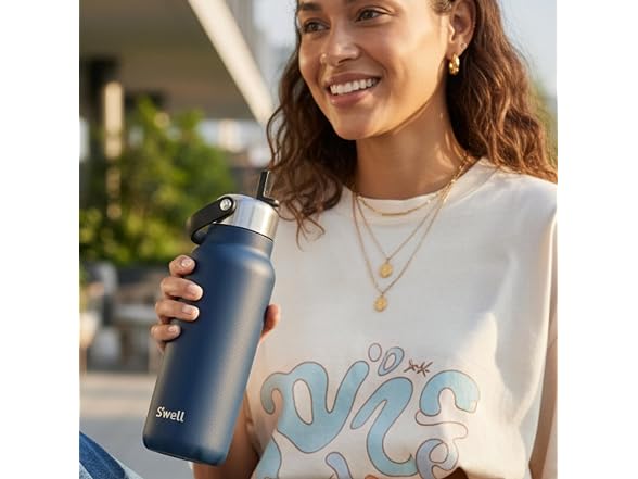 S'well Recycled Stainless Steel Explorer with Flip Straw Lid, 32oz