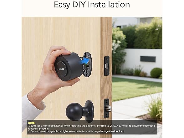 Philips 230XU-1H-MB Smart Retrofit Lock Matt Black