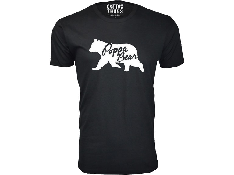 Men Poppa Bear Silhouette Dad T-Shirt