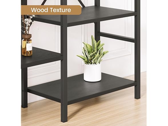 IDEALHOUSE Triple Wide Bookshelf, Black
