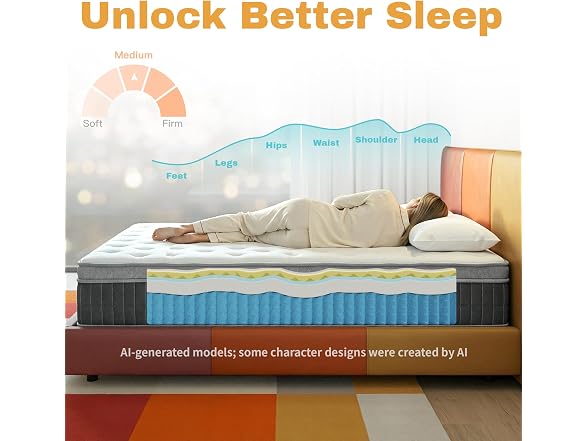 Mutesleep 12 Inch Twin Memory Foam Mattress, Medium Firm