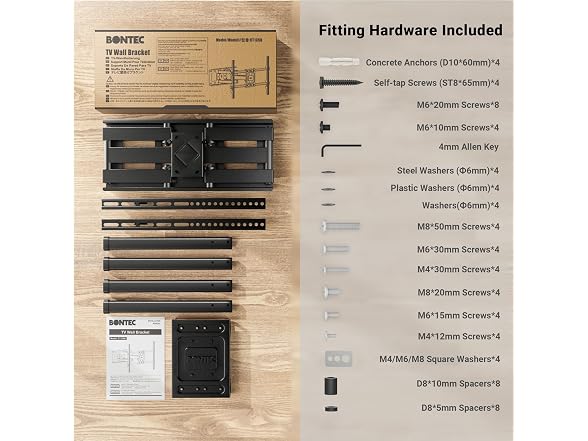 BONTEC Full Motion TV Wall Mount 37-85in