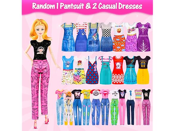 67PCS Doll Playset with Scooter & 11.5 Inch Doll