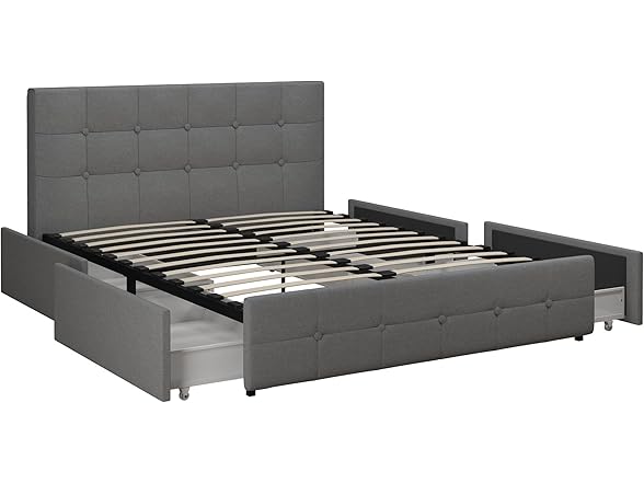 DHP Rose Upholstered Platform Bed with U