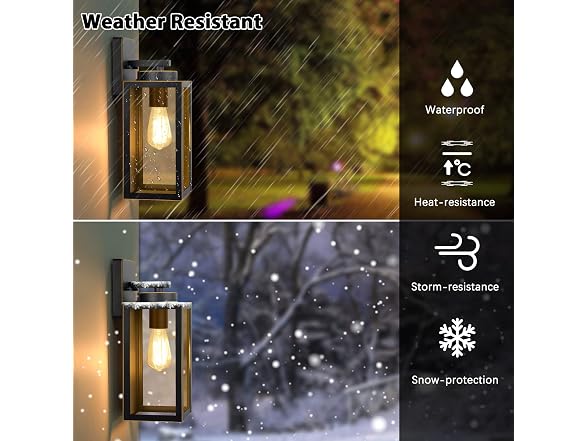 BesLowePorch Lights Black with Gold Trim 2 Pack