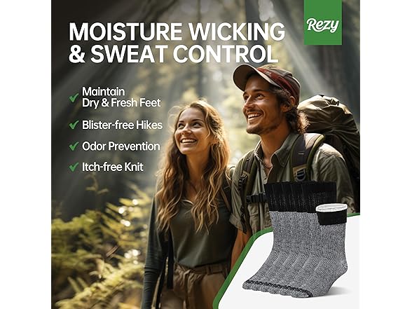 Rezy Warm Merino Wool Blend Socks Unisex