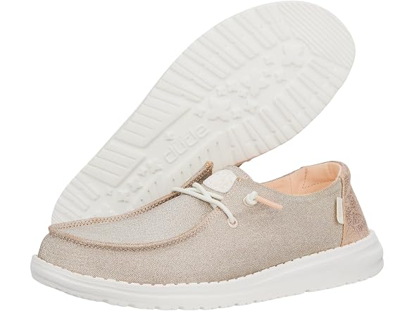 Hey Dude Wendy Metallic Sparkle Women's Shoes (38)