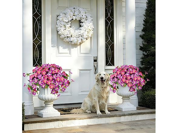 2 Packs Artificial Fake Petunias Flowers for