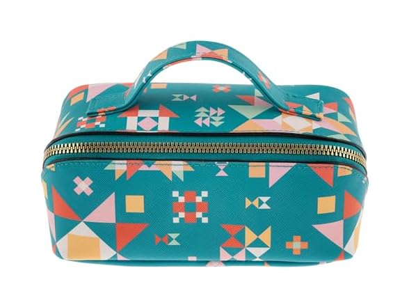 Karma Small Zip Cosmetic Bag Quilt Blocks