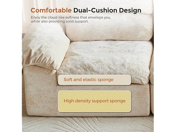 Ayovoch 115.7" Cloud Couch, Boneless Couch, Sectional