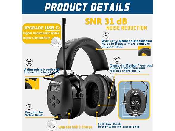 PROHEAR Bluetooth Radio Headphones
