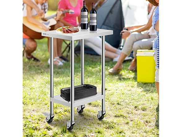 VEVOR Stainless Steel Work Table 24 x 18 x 38 Inch