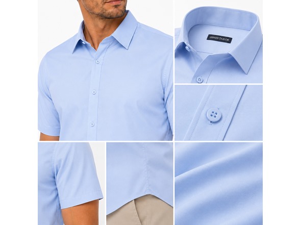 3Pk Mens S/S Stretch Dress Shirt
