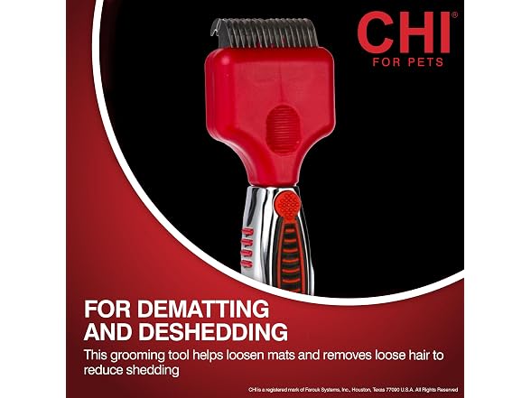 CHI for Dogs Dematting and Deshedding Rake
