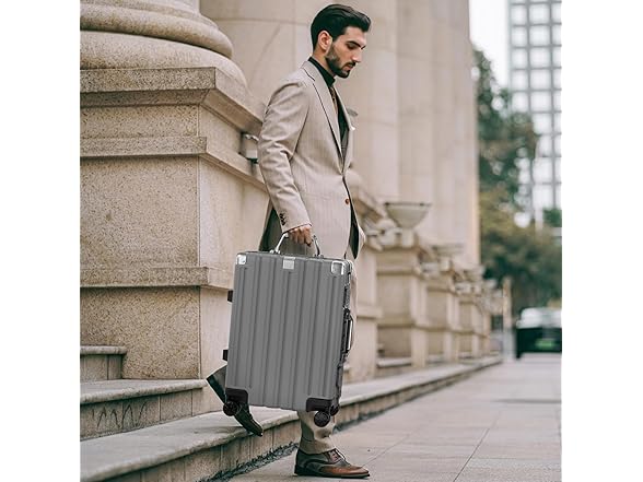 Krute Aluminum Frame Carry On Luggage 20 Inch Zipperless Luggages USB Charger Hardside PC Suitcase With Spinner Wheels Airline Approved Hard Shell Suitcases with TSA Lock (1 Piece) (Open Box)