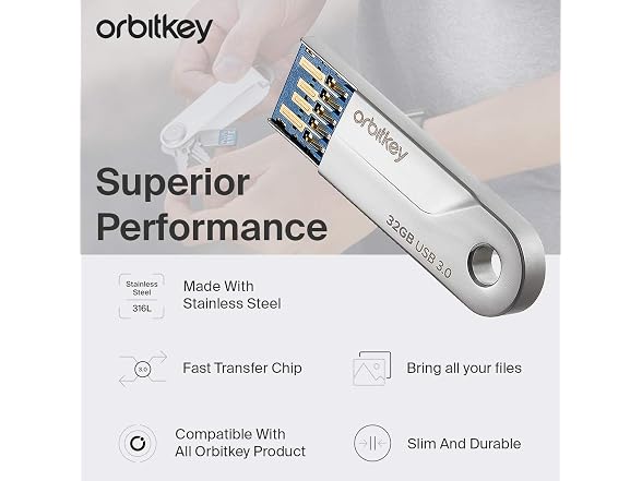 Orbitkey ORBADDO232GB Orbitkey - USB 3.0 - Fast Tran