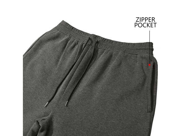 3Pk Mens Fleece-Lined Zip Joggers