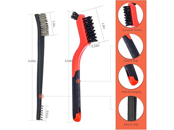 HUNTACE Small Wire Brush - 8 Pieces Brass