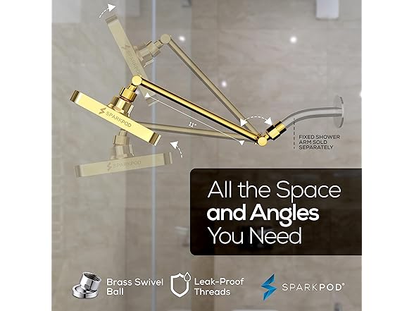 6" Square Rain Shower Head & Arm