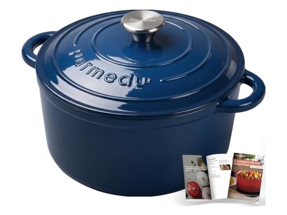 Parmedu 5.5QT Enameled Cast Iron Dutch