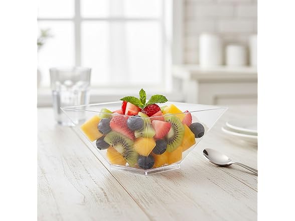 Clear Square X-Small Salad Bowls - 32 oz. (1 Count)