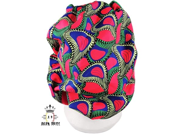 Akan Pride Women (OS) Ankara Satin Bonnets Fabric