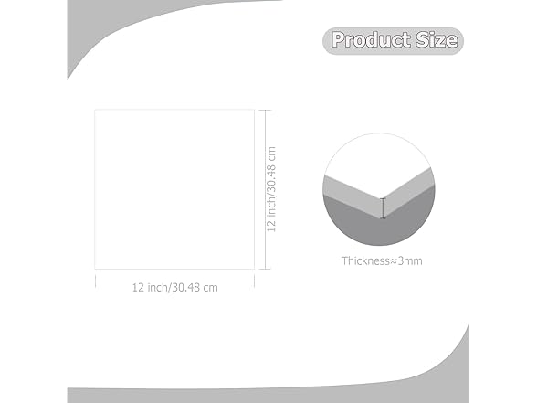 12x12 Clear Acrylic Sheet 3mm 2Pk
