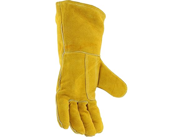 12PK Ironcat Standard Split Cowhide Leather Gloves, Large