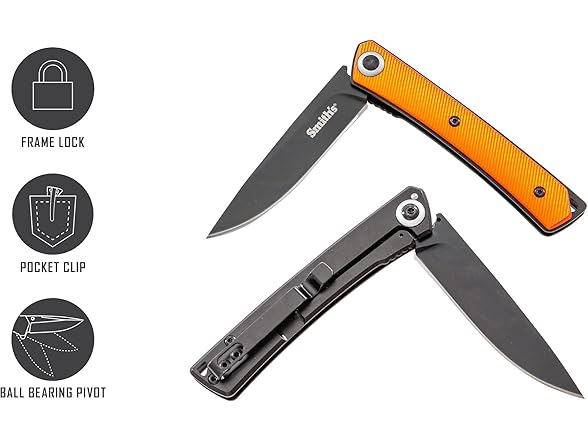 SMITH’S 4-Inch Pocket Knife, Aluminum Handle