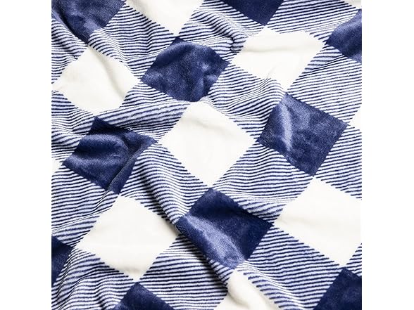 Rae Dunn Checkered Plush Fleece Throw