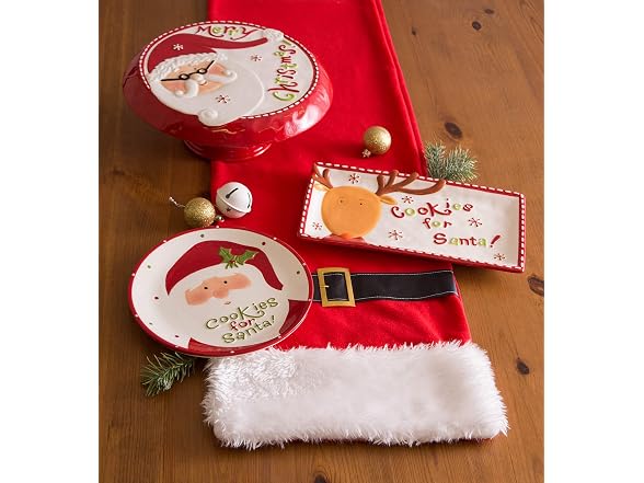 DII Christmas Table Runner, 14x72, Red Santa Claus