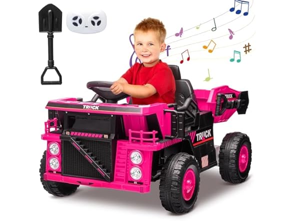 12V Ride On Dump Truck Pink