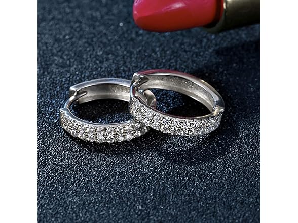 YOURDORA CZ Hoop Sterling Silver Earrings