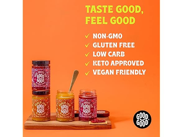 GOOD GOOD Sugar Free Peach Jam, 12oz