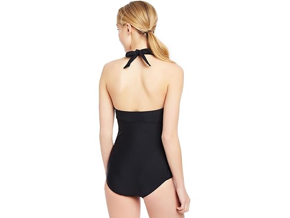 Motherhood Black Smocked Swimsuit (S)